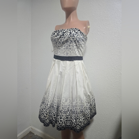 White House Black Market Dresses & Skirts - Elegant Strapless Black and White Dress